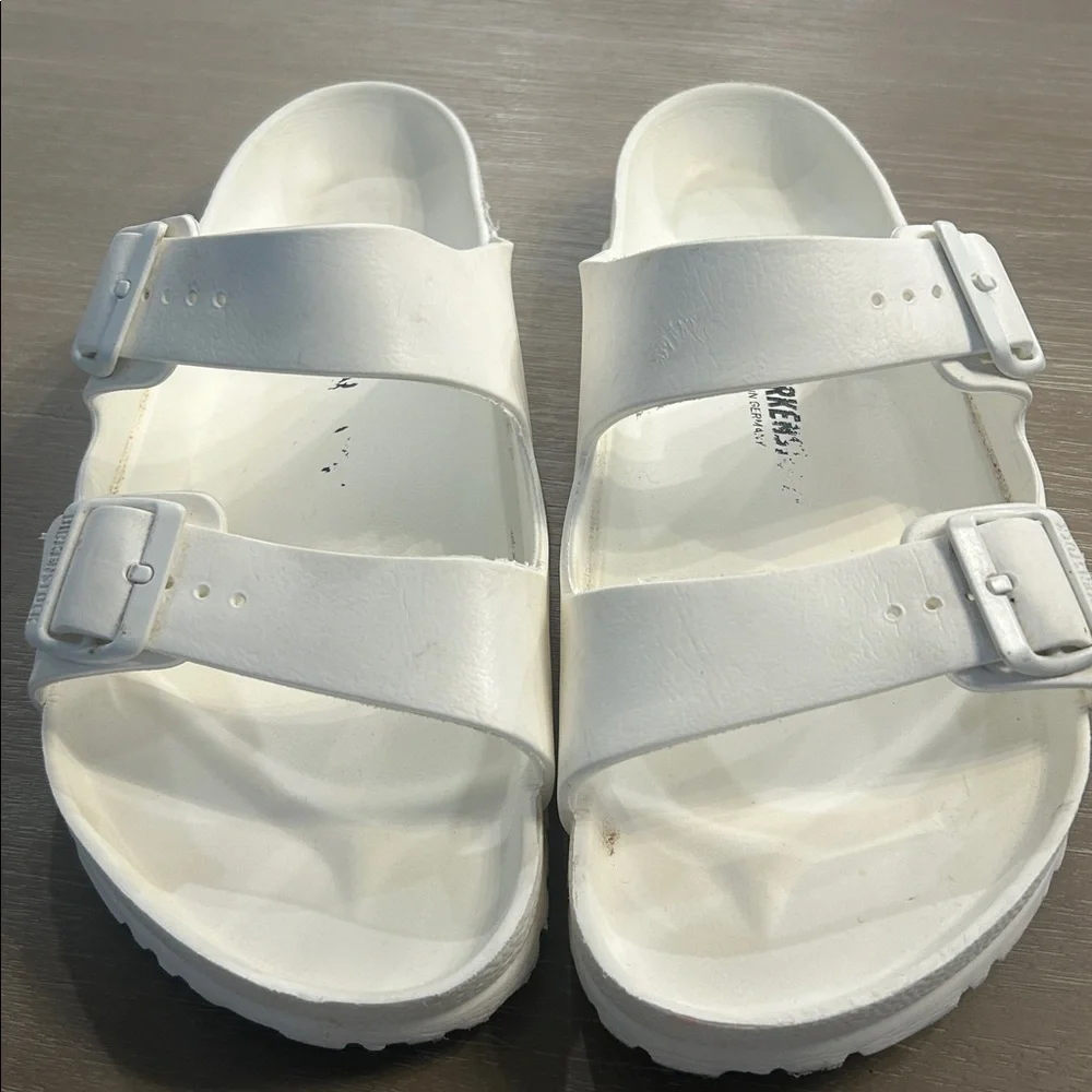 White‎ Birkenstock Double Strap Sandals